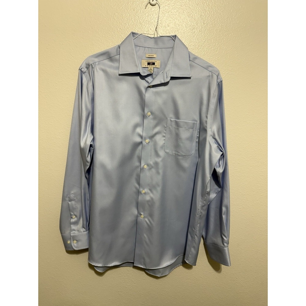 Joseph Abboud Dress Shirt Mens 17 34/35 Blue Check Button Up Long Sleeve